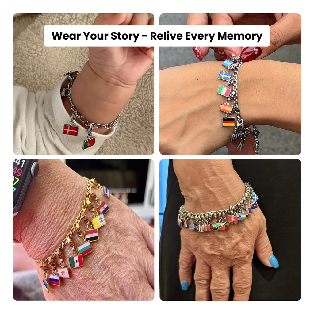 Custom Flag Charms Bracelet