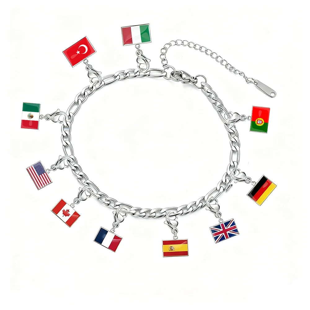 Custom Flag Charms Bracelet