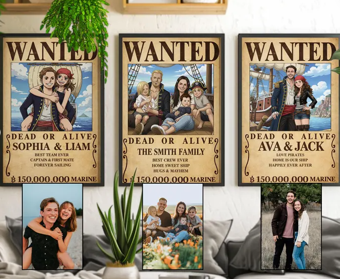 Custom One Piece Anime Wanted Poster